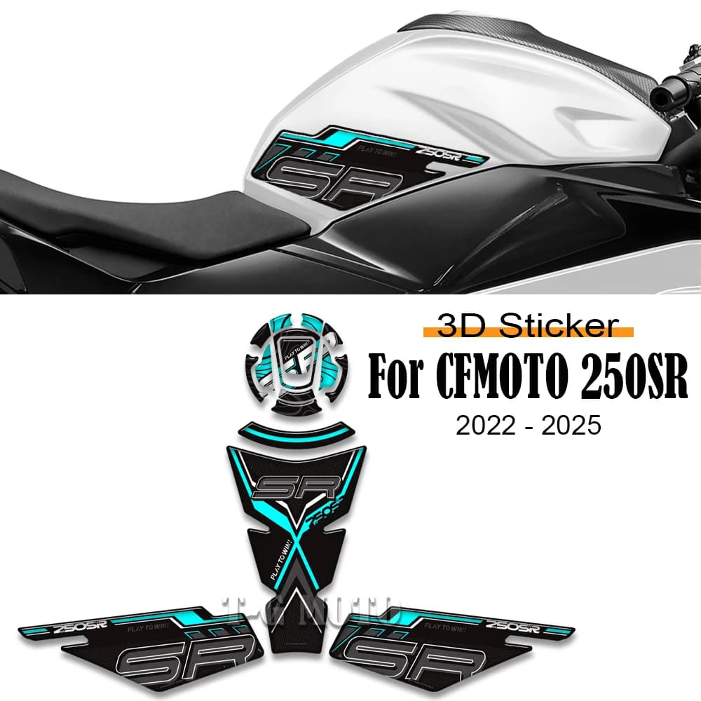 Per CFMOTO CF MOTO 250SR 250 SR 2022 - 2024 2025 Moto Rilievo del Carro Armato Manopole Laterali Gas Olio Combustibile Protezione Del Ginocchio Adesivi Decalcomanie