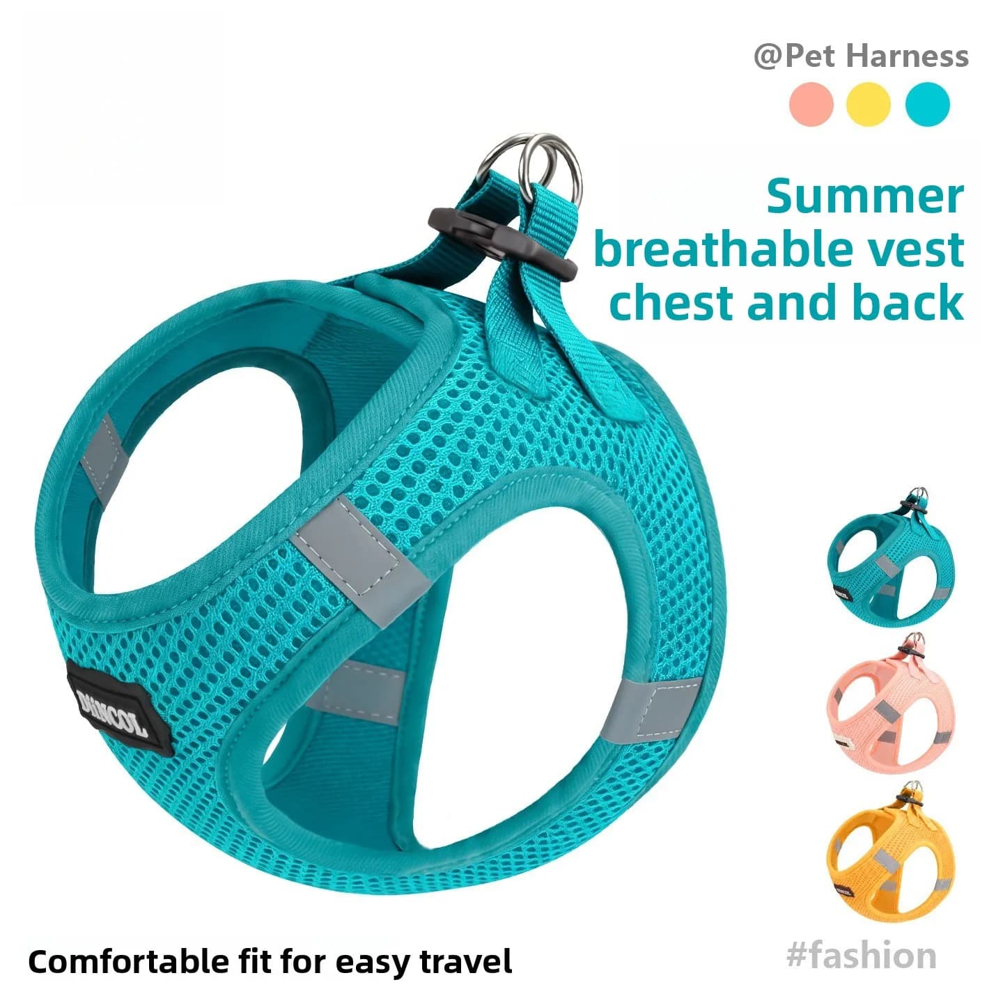 New summer anti-break-free reflective breathable vest pet chest strap dog leash