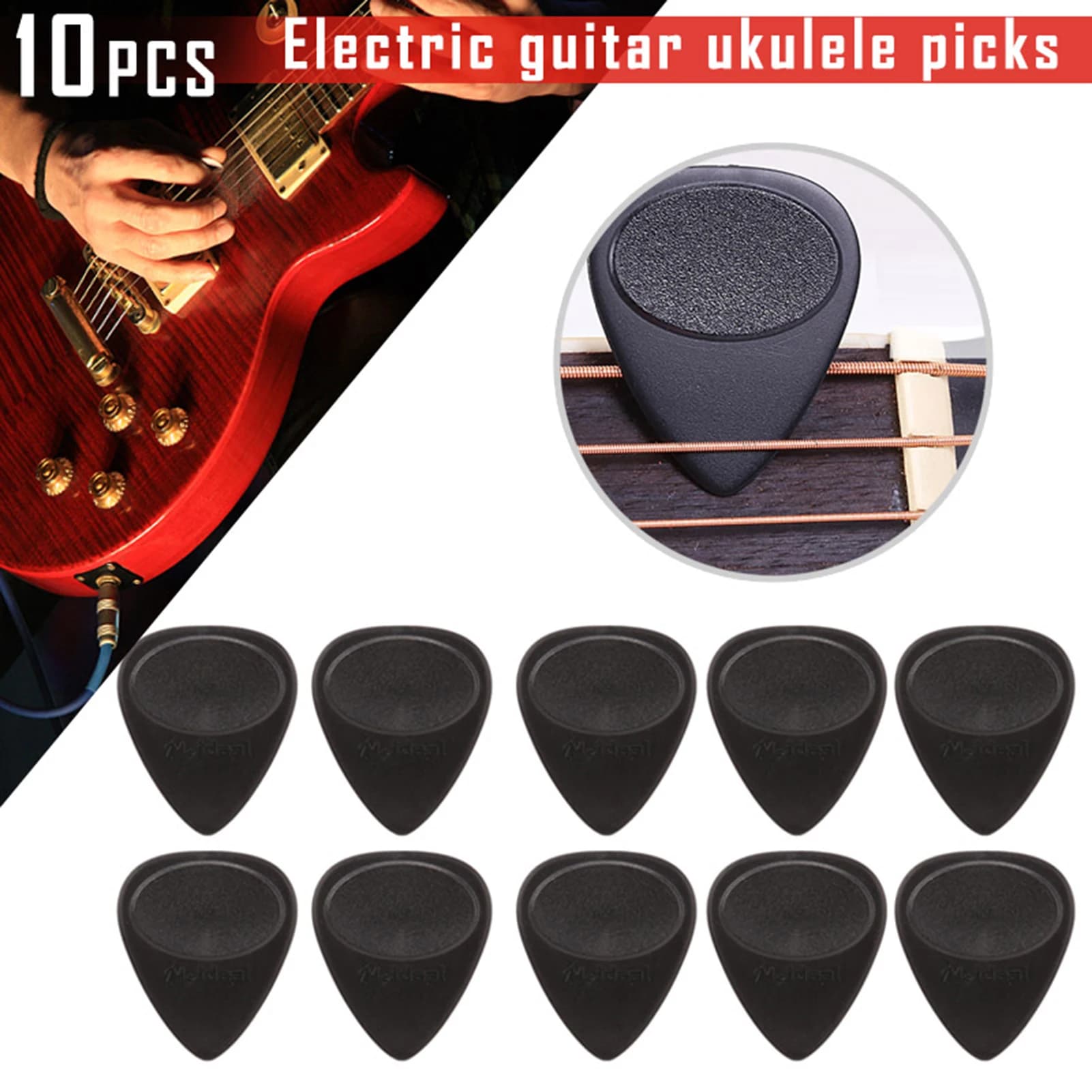 10 Pezzi Plettri per Ukulele Spessore 0,7mm Facile da Impugnare Plettri in Feltro Nero Accessorio per Strumenti Musicali per Chitarra, Insegnamento, Scuola ed Esercizio