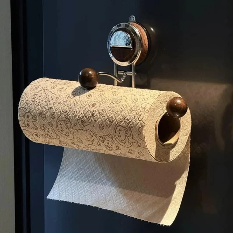 Porta asciugamani di carta da cucina a ventosa Porta carta igienica in acciaio inossidabile Porta rotolo per accessori da bagno