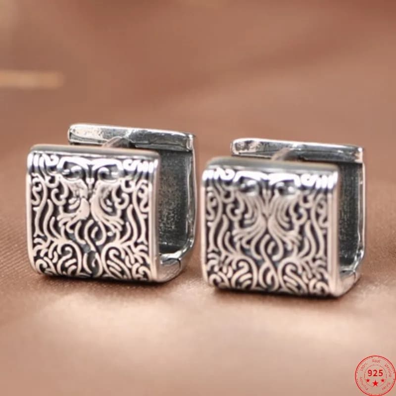 Orecchini a bottone in argento sterling S925 per le donne Nuova moda Eternal Rattan Modello a forma di U Orecchini a bottone Argentum Commercio all'ingrosso di gioielli