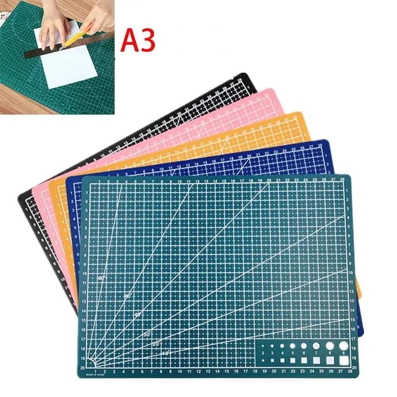 Tappetino da Taglio A3 in PVC, Tappetino da Tavolo Anti-Taglio per Lavorazione Pelle, Bifacciale, per Intaglio, Fai-da-te, Autoriparante, 45×30x0.09cm