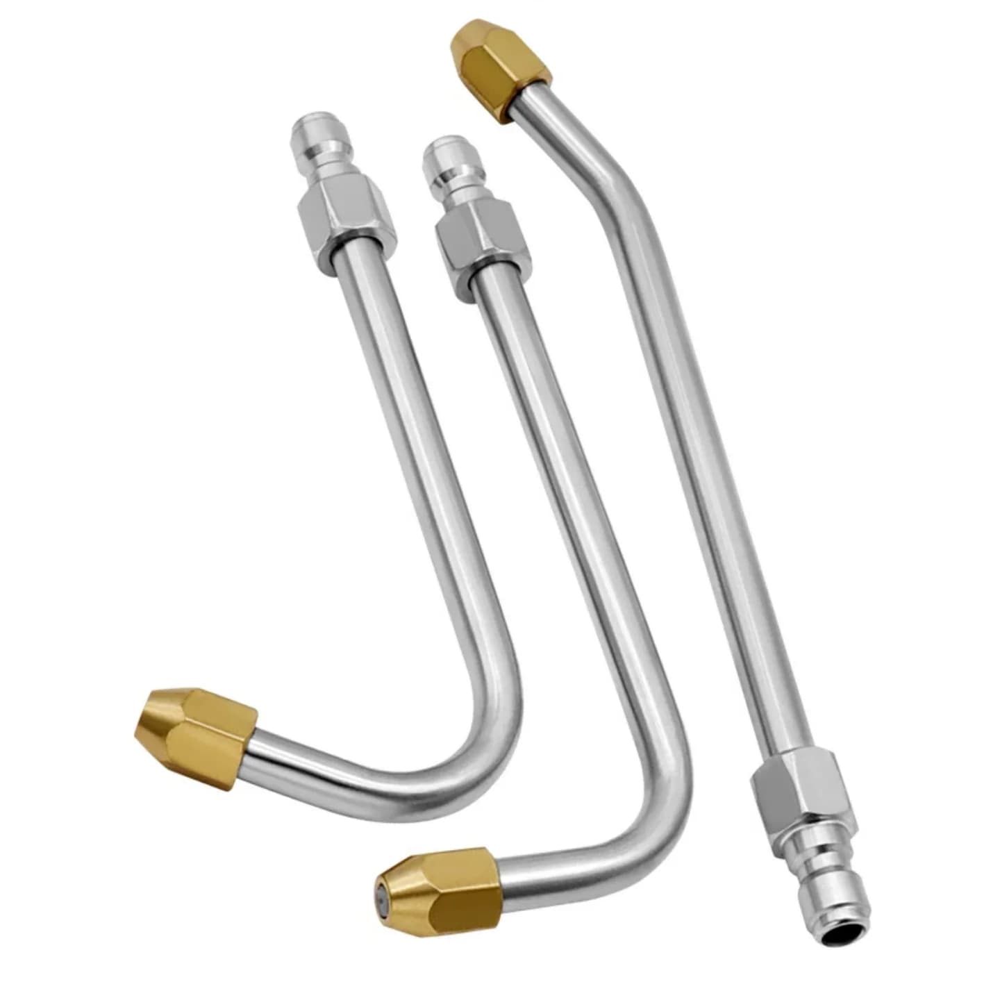 Lancia a getto con asta metallica per gomiti per idropulitrice multi-angolo 30 ° /90 ° /Lancia per bacchetta di prolunga per pistola ad acqua a forma di U con connessione rapida da 1/4