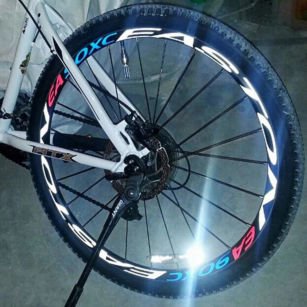 Parte della bicicletta decalcomanie per biciclette da ciclismo Multicolor MTB Bike decalcomanie per cerchioni per bici cerchi per bici adesivi per biciclette adesivi riflettenti
