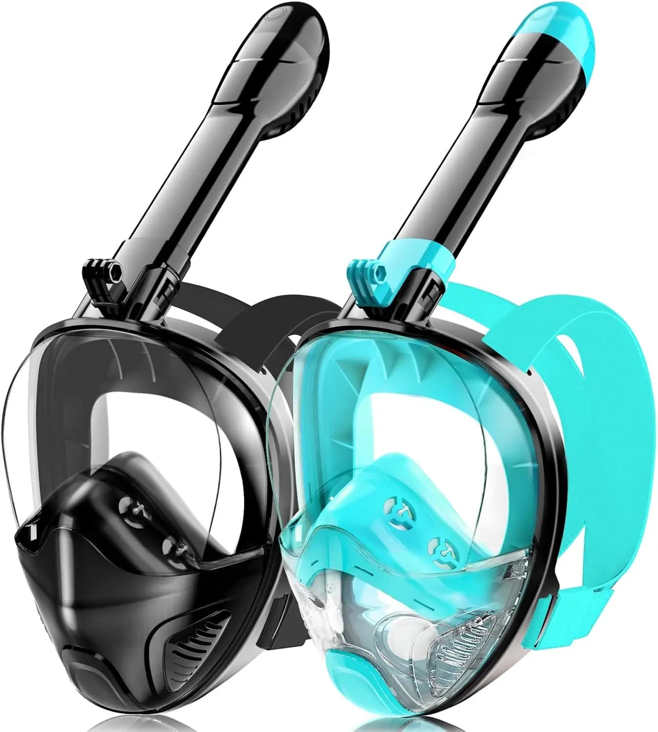 Maschera Subacquea Integrale per Adulti e Adolescenti, Vista Panoramica con Supporto per Fotocamera, Antiappannamento e Antinfiltrazione