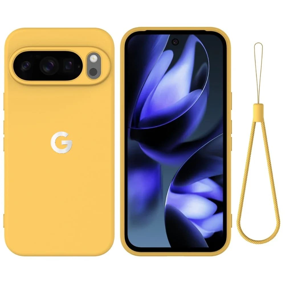 Custodia in silicone liquido alla moda per Google Pixel 11 10 9 8 Pro XL 10a 9a 8a, antiurto, in morbido TPU, con laccetto