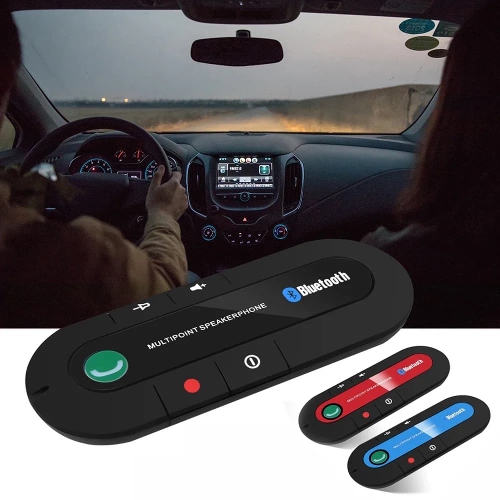 Clip per Parasole Auto con Altoparlante Bluetooth Vivavoce, Lettore Musicale MP3, Kit Vivavoce Wireless per Auto, Adattatore Altoparlante per Telefono