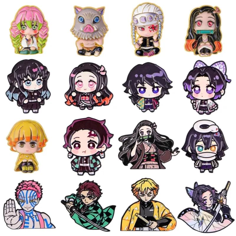 Cute Q Version Kimono Cartoon Character Enamel Pins Anime Figure Lapel Brooch Backpack Hat Clothes Daily Outfit Decor Badges