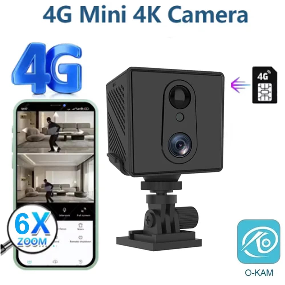 UHD 5MP 4G Sim Card Surveillance Mini Security Camera Rechargeable 3000mAh Low Power Surveillance Camera for Home Interior