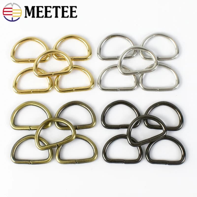 100-500 Pezzi Anelli a D in Metallo da 10/13mm, Fibbie per Cinghie Borsa, Tiranti per Cerniere, Anelli di Connessione, Fibbie per Collari per Cani, Anelli Portachiavi, Accessori con Chiusura