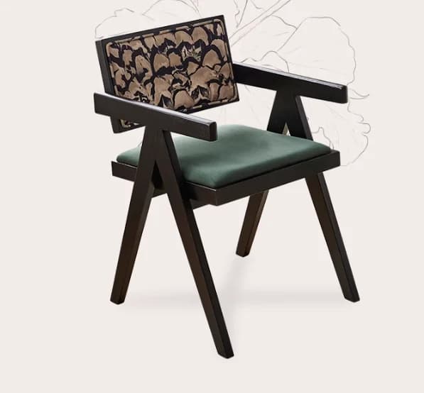 Modhomi Sedia in Legno con Schienale in Rattan e Cuscino Morbido, Sedia per Cucina, Sala da Pranzo e Ristorante, Vendita all'Ingrosso
