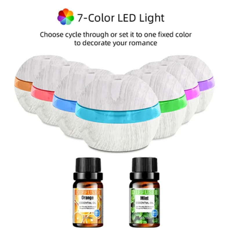 Umidificatore per aromaterapia 3 in 1 con luce notturna rilassante, 300 ml, controllo touch per camera da letto, spa e ufficio