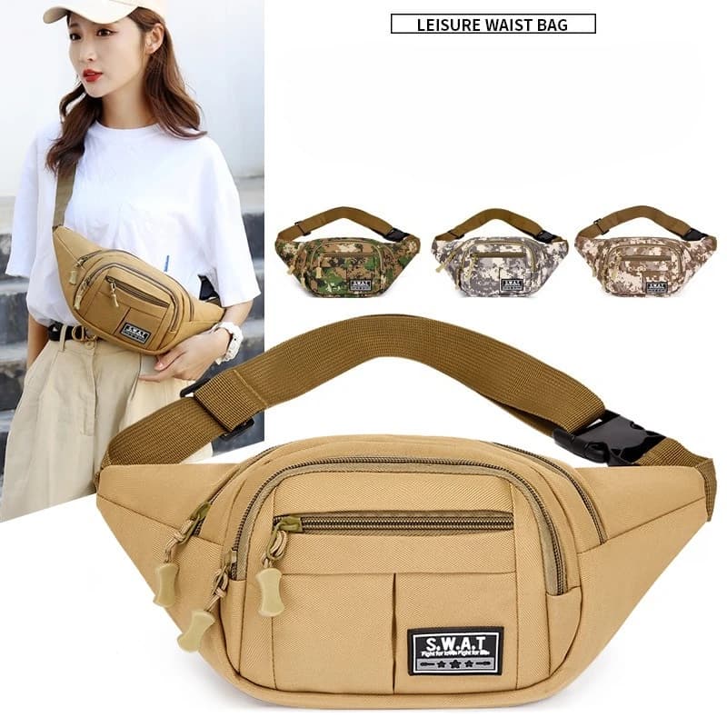 Casual New Four Zipper Messenger Bag Work Cashier Wallet Multi-functional Camouflage Men's Waist Pack