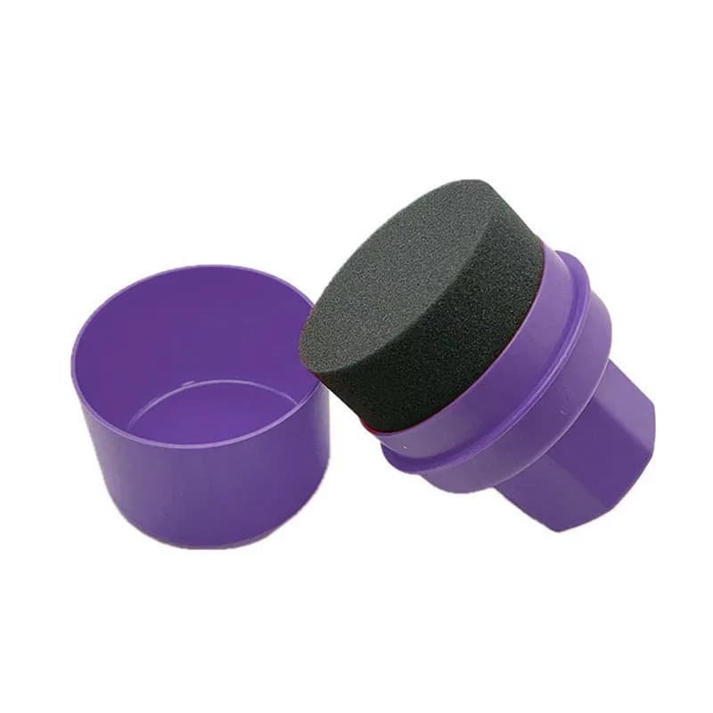 Spugna per ceretta per applicatore di cera per auto con coperchio a forma curva Spugna per pneumatici facile per ceratura Strumenti per la pulizia dei pneumatici Spazzola per dettagli