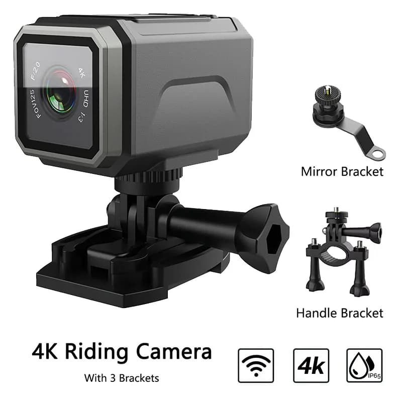 4K Action Camera with Screen Bicycle Helmet Camera for Motorcycle Sports Waterproof DV Video Recorder Dash Cam for Bike