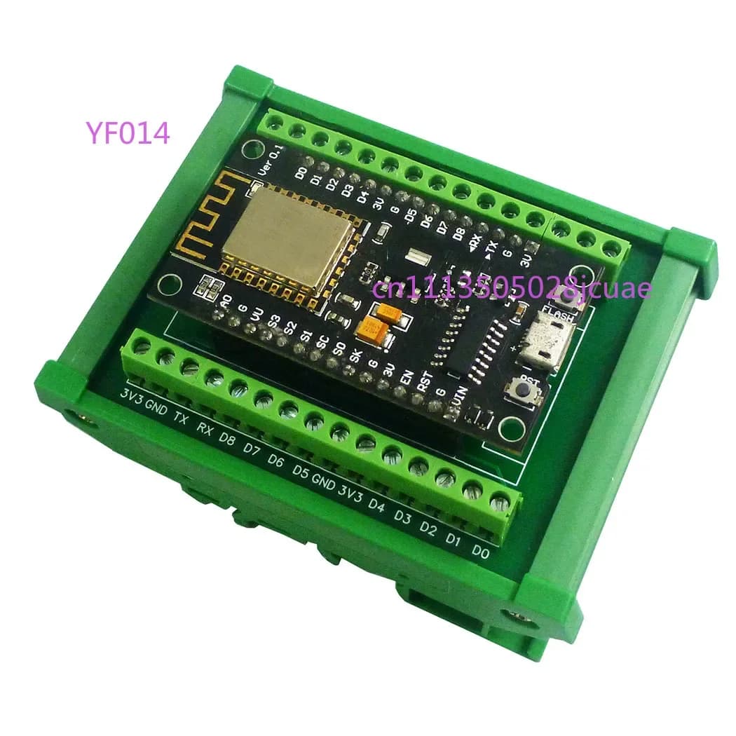 Modulo WiFi ESP8266 NodeMcu, Controller PLC Arduino con Espansione GPIO, Scatola per Montaggio su Guida DIN per Progetti IoT