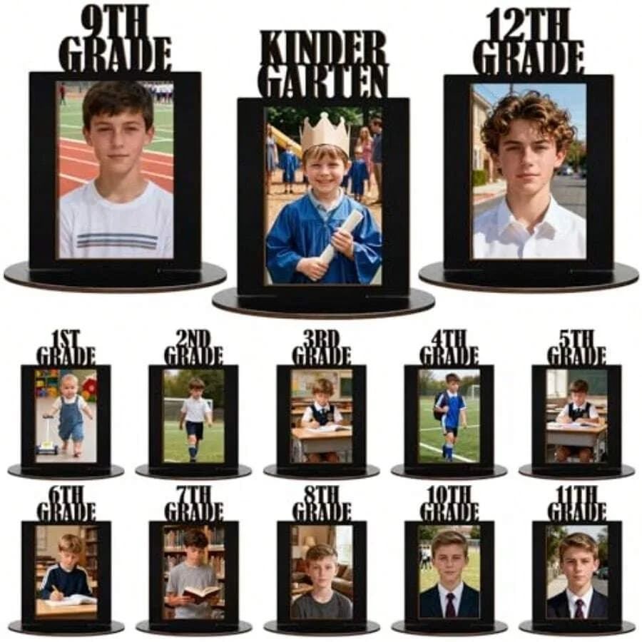 13 Pcs K-12 Picture Frame 4 X 6 Inch Kindergarten Through 12th Grade Picture Frame Grad School Photo Display For Graduation Par