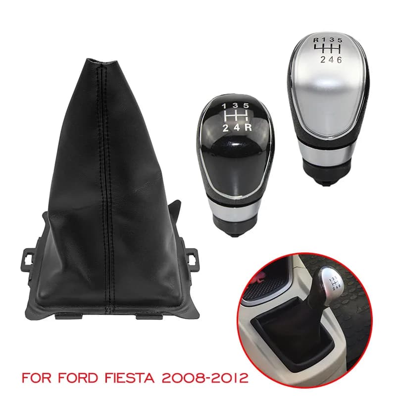 5/6 Velocità Manuale Pomello Del Cambio Leva Del Cambio Ghetta Boot Caso Della Copertura Per Ford Fiesta 2008 2009 2010 2011 2012 Car Styling