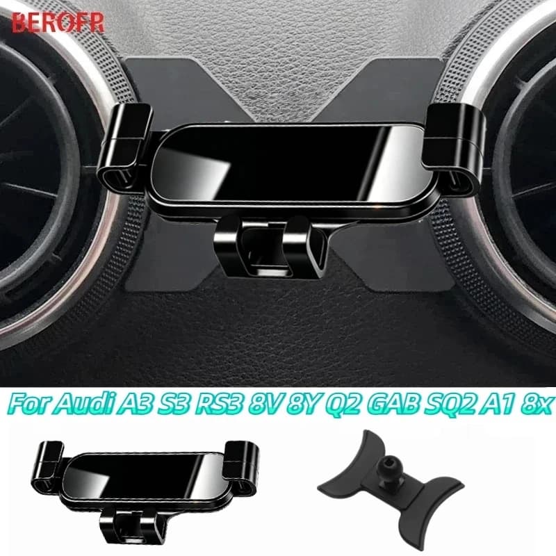 Car Phone Holder For Audi A3 S3 RS3 8V 8P Q2 GAB SQ2 A1 8X Sportback Gravity Navigation Bracket Outlet Clip Support Bracket