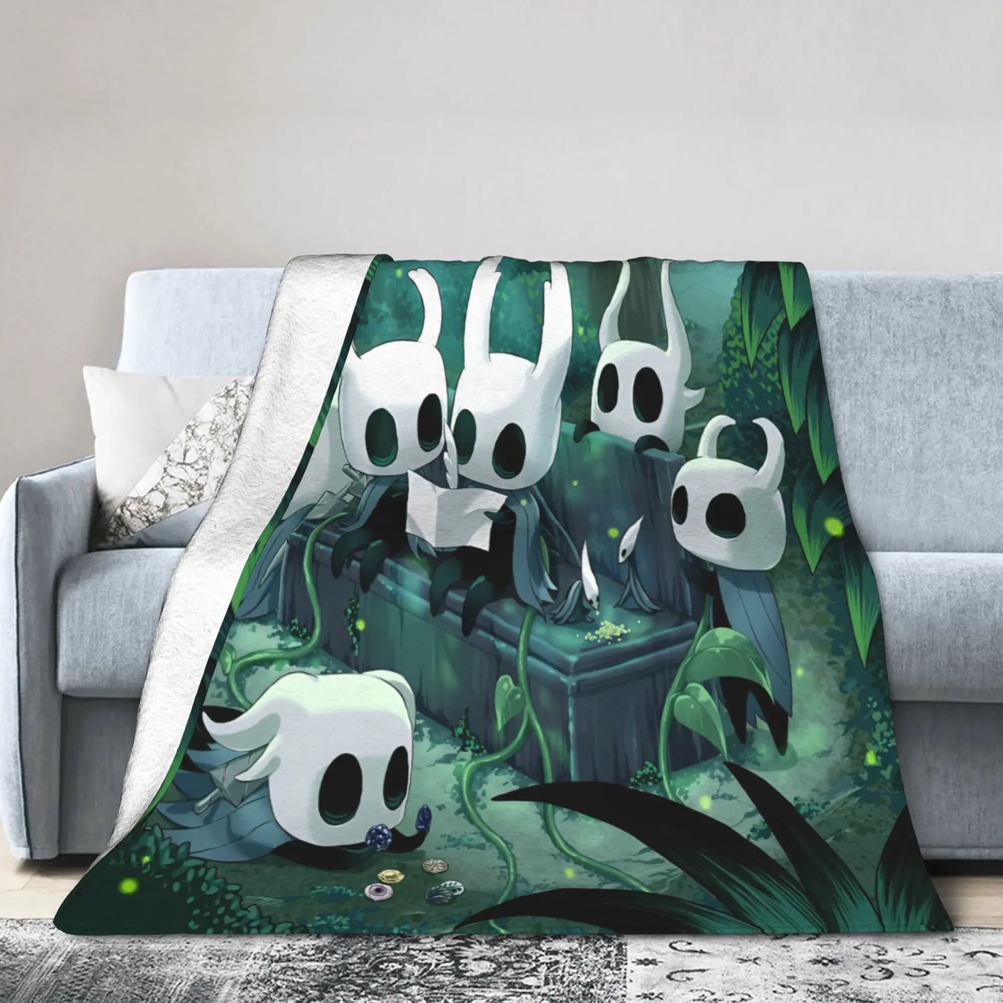Coperta Decorativa Super Morbida in Pile Cozy Hollow Knight Funny Games per Divano e Auto