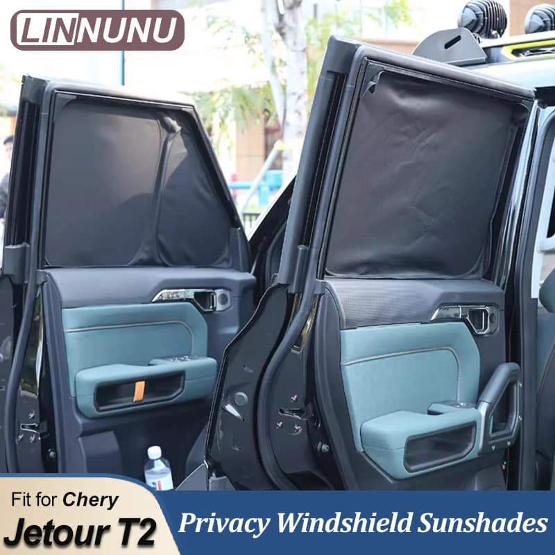 LINNUNU Parasole per Auto per Jetour Traveller T2 2024 2025 2026 Finestrino Laterale Auto Tenda Parasole Privacy Tenda Esterna Trim Protezione UV
