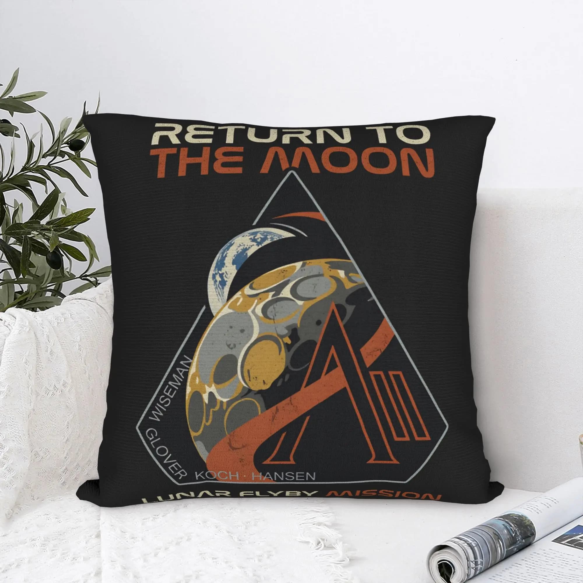 Artemis II 2026 Mission to the Moon Pillow Cover Comfy Cushion Cover Retro Trendy Pillow Case For Couch Sofa Bedroom