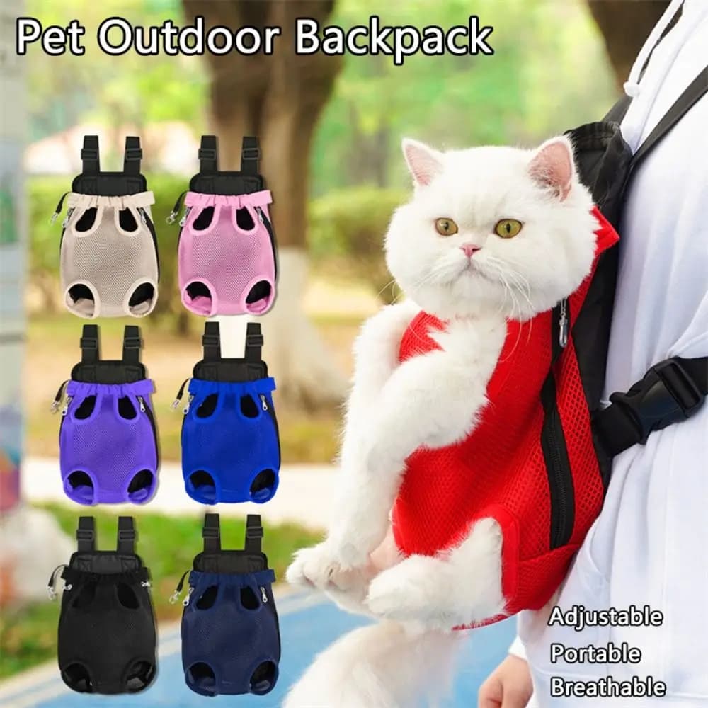 Borsa da trasporto per gatti regolabile Zaino a doppia spalla per animali domestici Borsa traspirante portatile Viaggio all'aperto Campeggio Escursionismo Borsa per gatti Borsa per cani