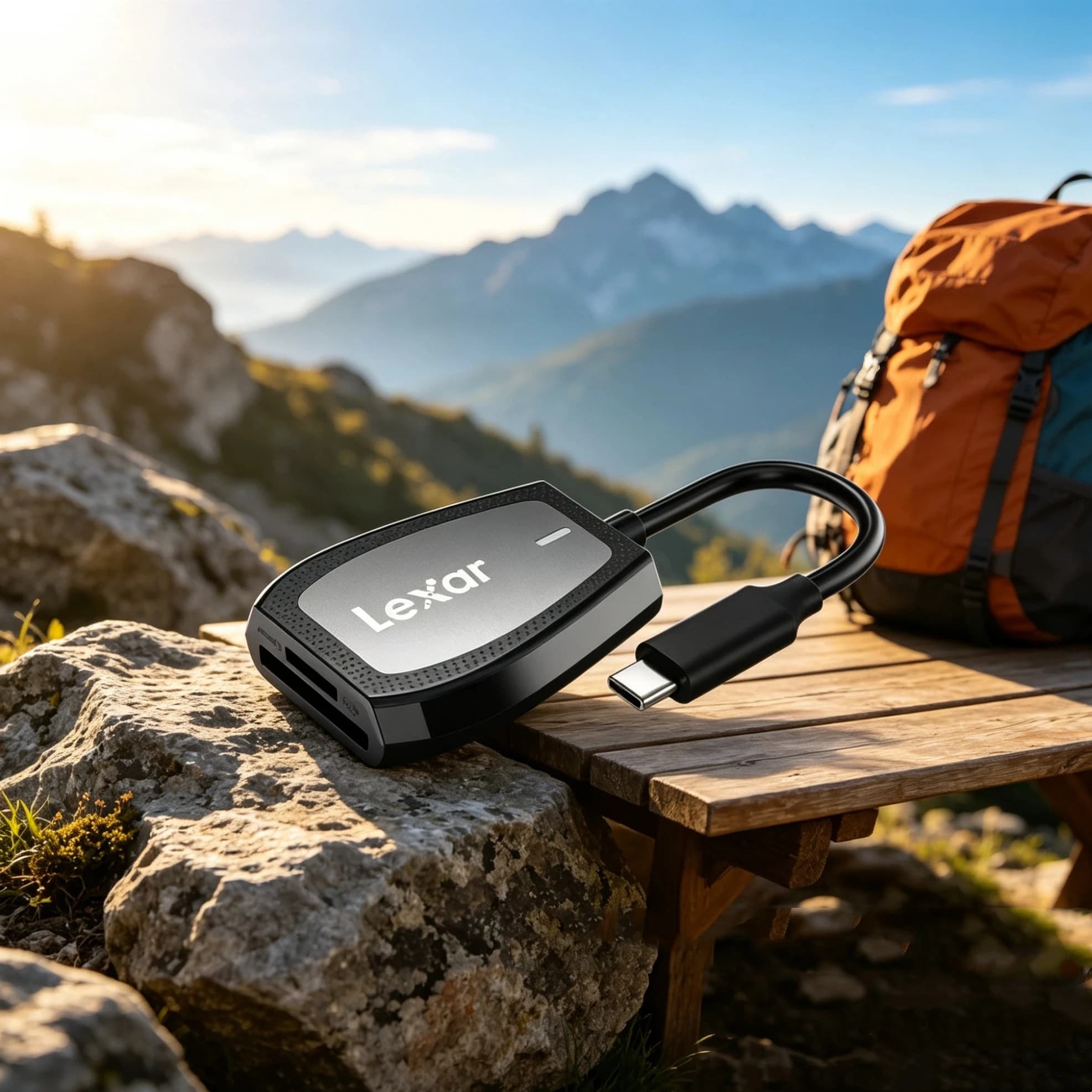 High Speed Memory Card Reader Lexar USB 3.2 Type C Dual Slot SD Micro SD TF UHS-II 312MB/s Cardreader Fast File Transfer for PC