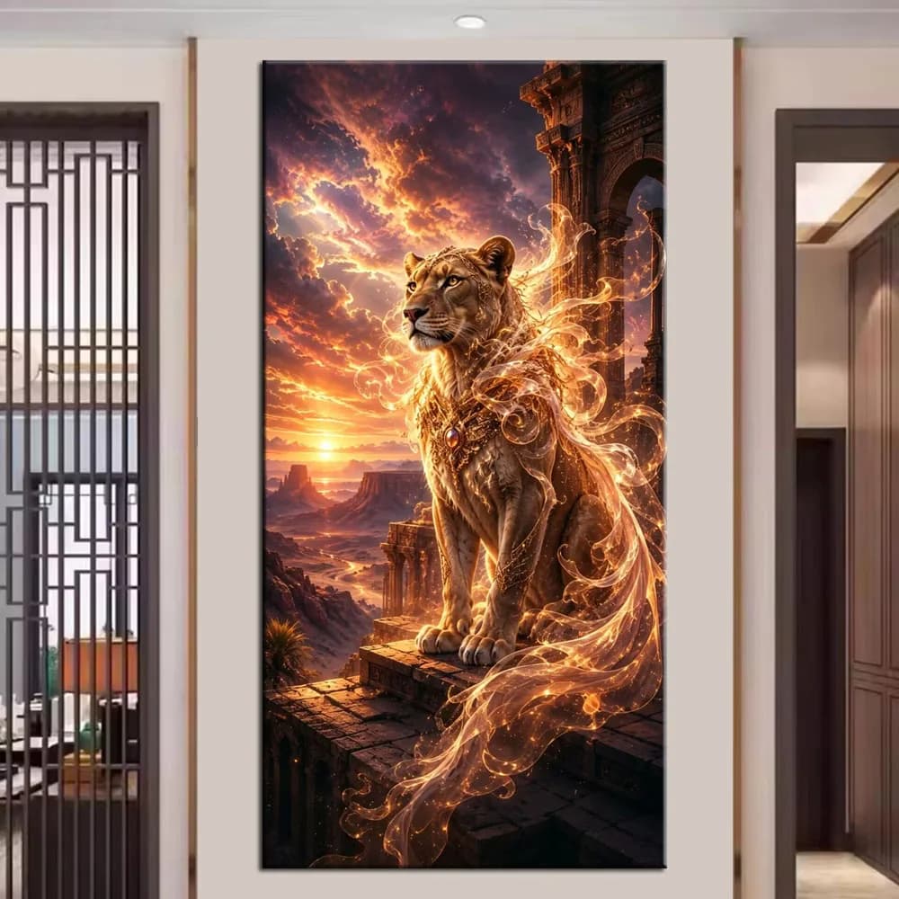 DIY Diamond Painting Cross Stitch Lion Tiger and Leopard Picture Full Drills Diamond Mosaic New Collection Home Decor