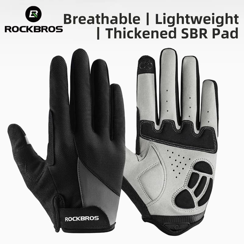 ROCKBROS Full Finger Cycling Gloves for Men Women Touchscreen Motorcycle Bike MTB Long Gloves for Spring Autumn Winter