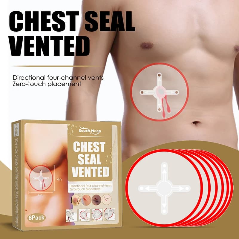 Forniture per kit trauma di emergenza con guarnizione toracica da 6 pezzi - Benda per medicazione rapida per ferite con kit di pronto soccorso con sfiato Accessori per emergenza U
