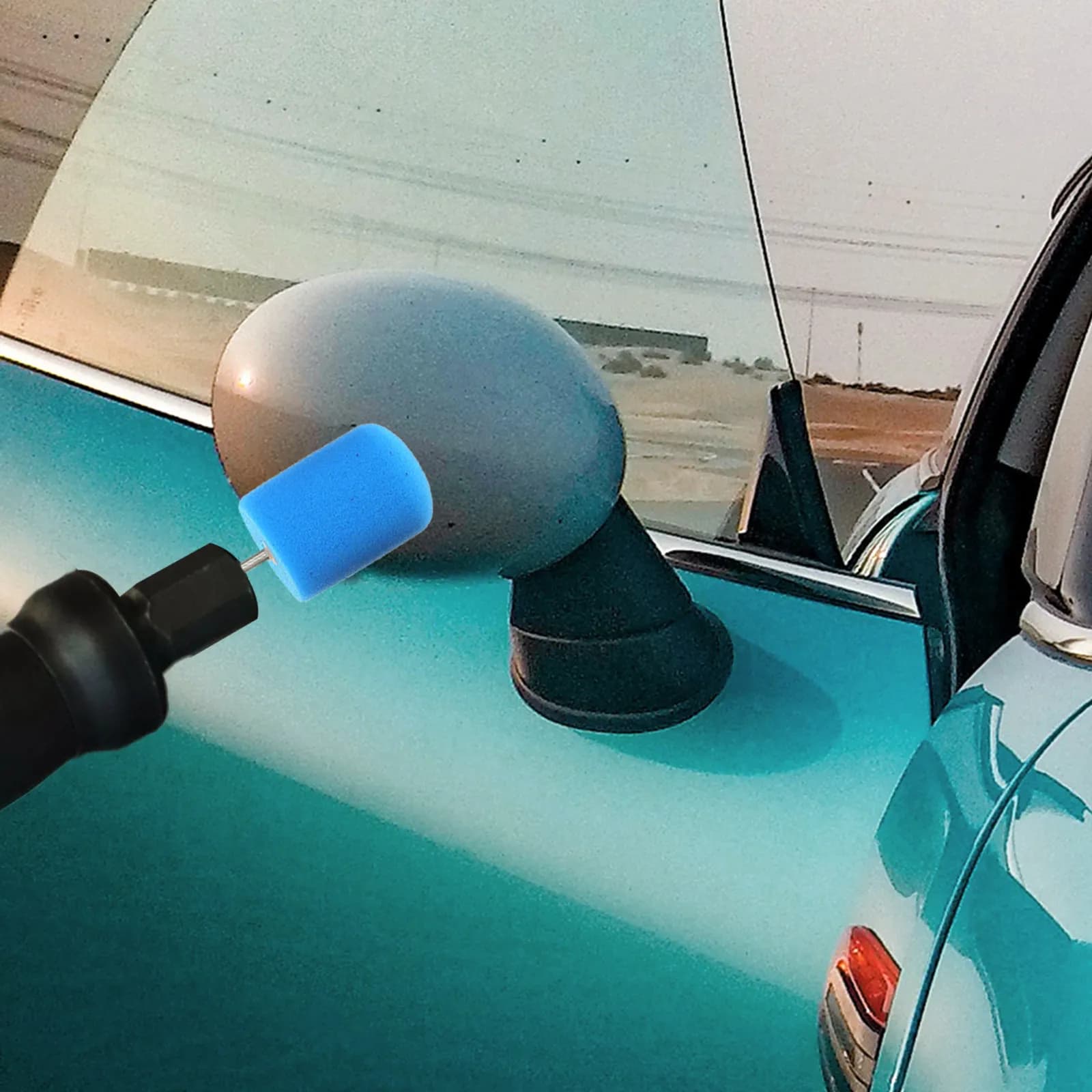 Kit di 16 Tamponi in Spugna per Lucidatura, Rimozione Efficiente dell'Ossidazione, Ruota Lucidante per Auto, per Trapano o Macchina, per Spazi Ristretti