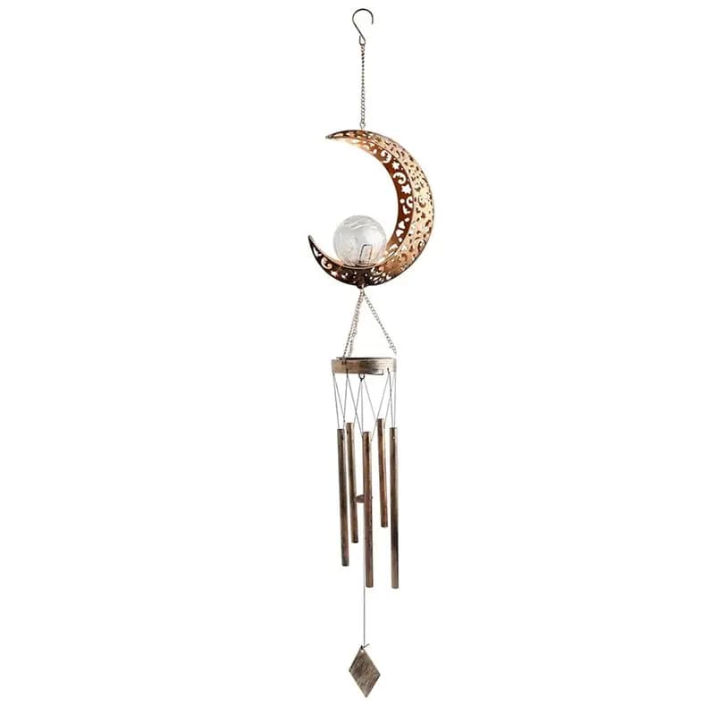EYFL-Moon Wind Chime Outdoor Light, Glass Ball Included, Birthday Gift For Mom And Grandma, Garden Decoration