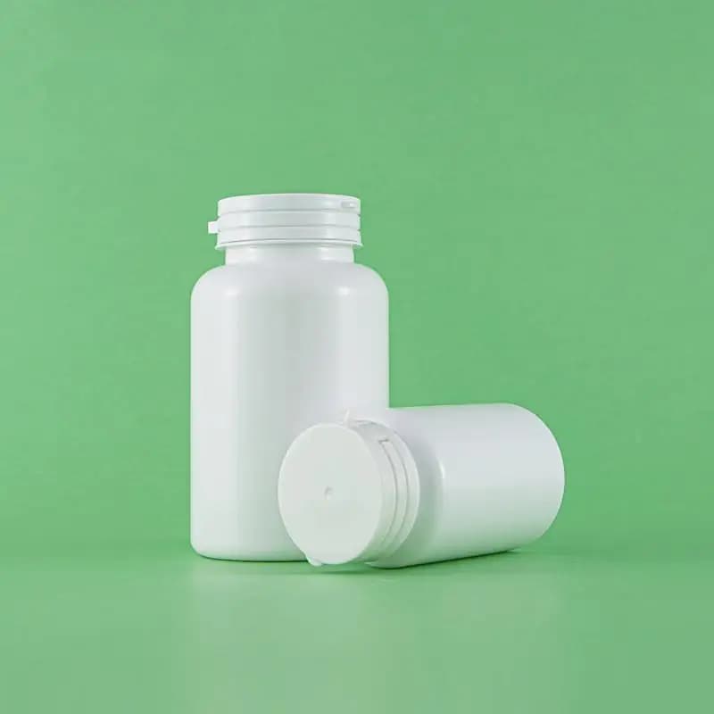 【L】1 flacone vuoto in plastica da 100/250 ml per vitamine, con tappo a strappo e anello di apertura, contenitore per pillole e capsule
