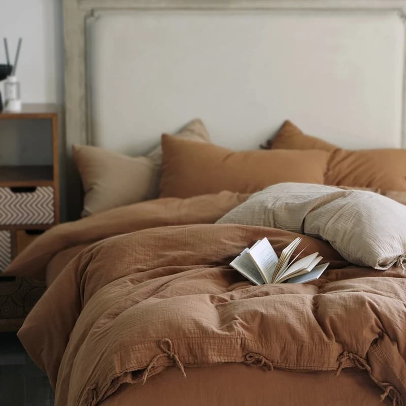 Set biancheria da letto in garza di cotone 1 copripiumino 2 pezzi federa 1 lenzuolo pianura doppia mussola piega lenzuolo copripiumino set biancheria da letto
