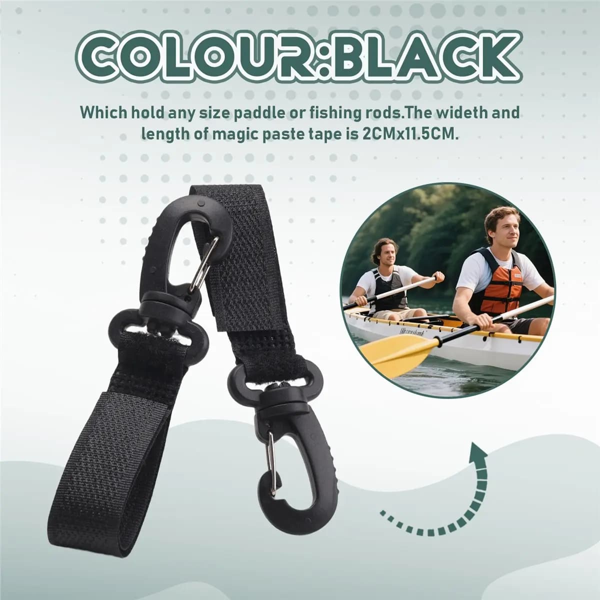 #76O kayak paddle clip holder,Paddle Storage Clip Paddle Holder Kayak Boat Fishing Rod Holder Clip (Black)