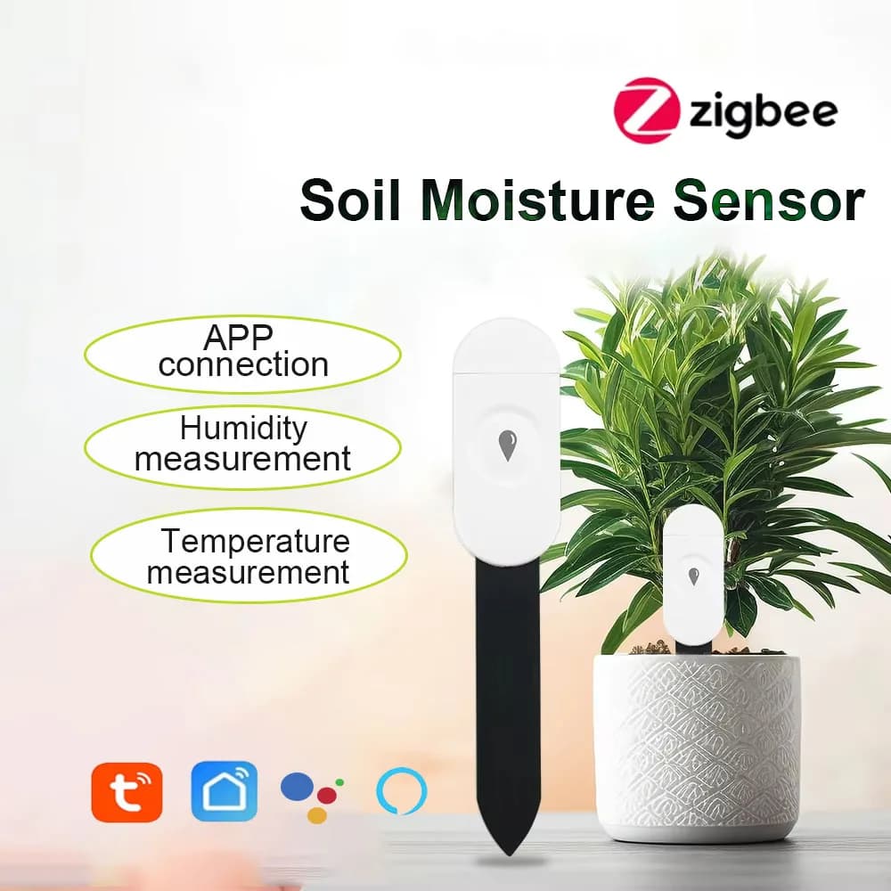 Zigbee Sensore di Umidità del Suolo Monitor Piante Umidità Umidità Tester di Temperatura Tuya Vita Intelligente Controllo Vocale Google Casa Alexa