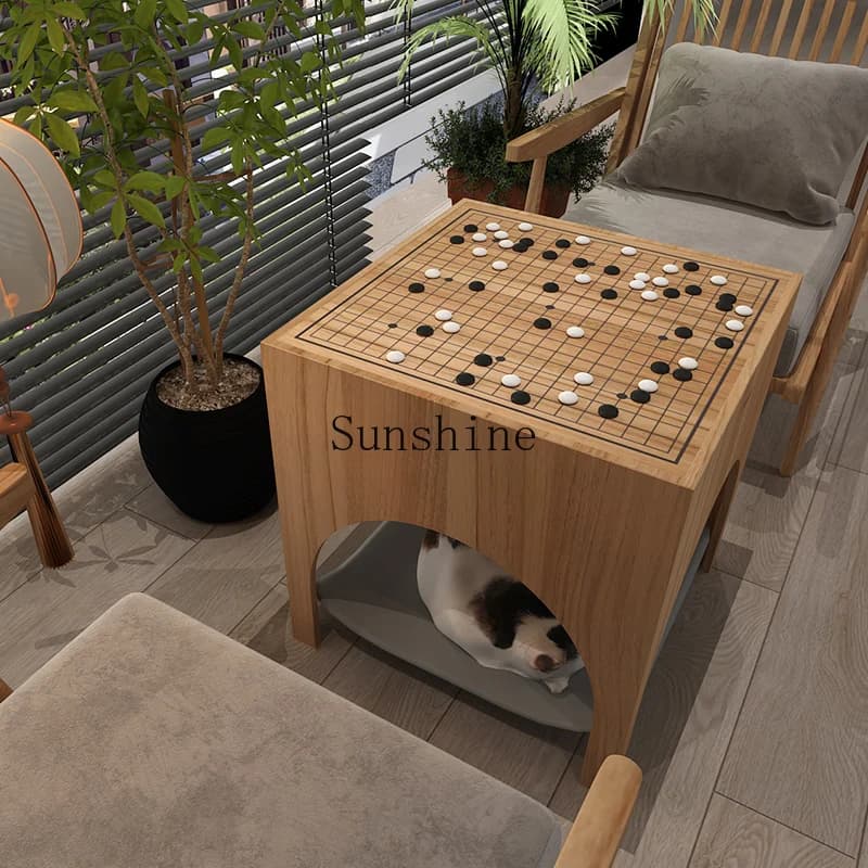 New Chinese chess dual-purpose double-sided table and chair combination three-piece set coffee table small square bedside