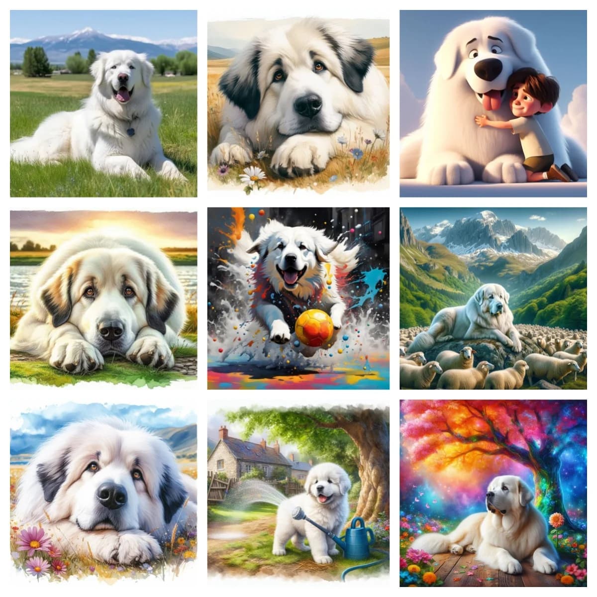 Cute Great Pyrenees 5D Diamond Painting Customizable Pet Dog Portrait DIY Mosaic Diamond Embroidery Home Decor Room Decor