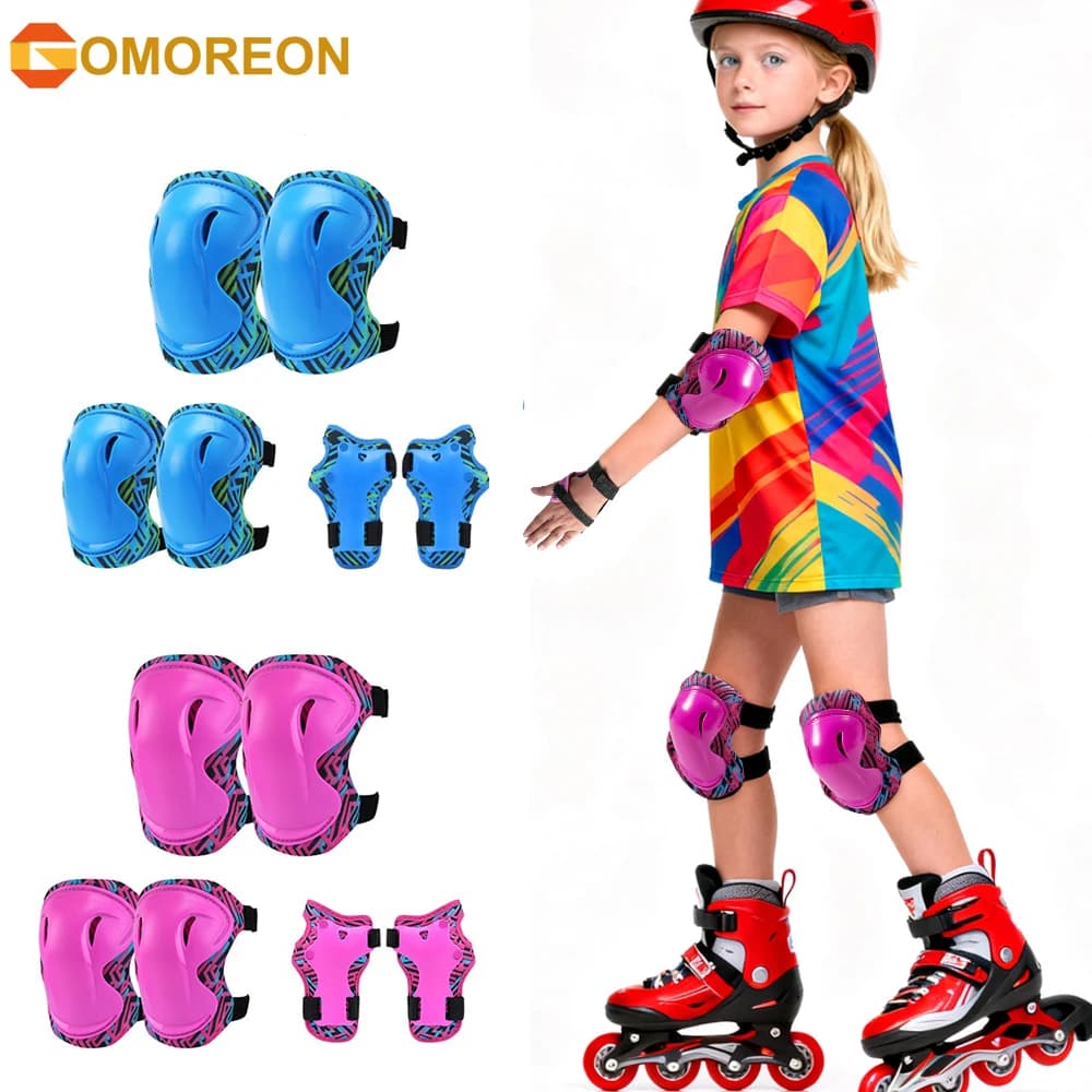 Set di Protezioni per Bambini con Ginocchiere, Gomitiere e Protezioni per Polsi, Ideale per Ragazze e Ragazzi, per Pattinaggio, Skateboard, Monopattino e Bicicletta