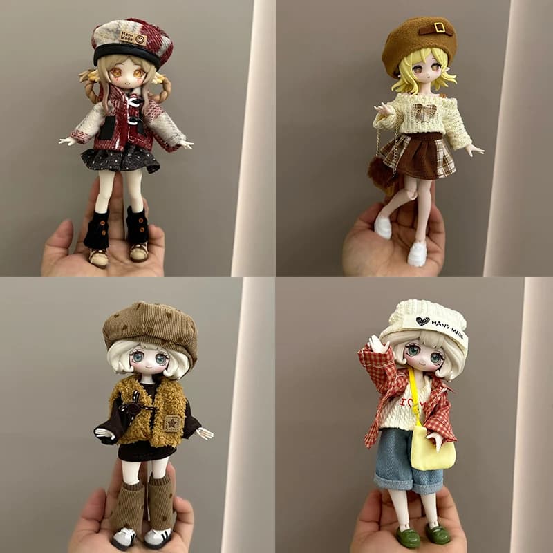 Un set di vestiti per bambole da 30 cm, adorabile completo invernale in pelliccia sintetica per bambole 1/6, accessori per vestire, giocattolo per bambini