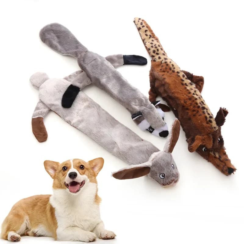 Nuovo Giocattolo Divertente per Cani a Forma di Animale Senza Imbottitura con Squeaker, Giocattolo da Masticare Resistente e Sonoro per Cani, Giocattolo Sonoro per Animali Domestici