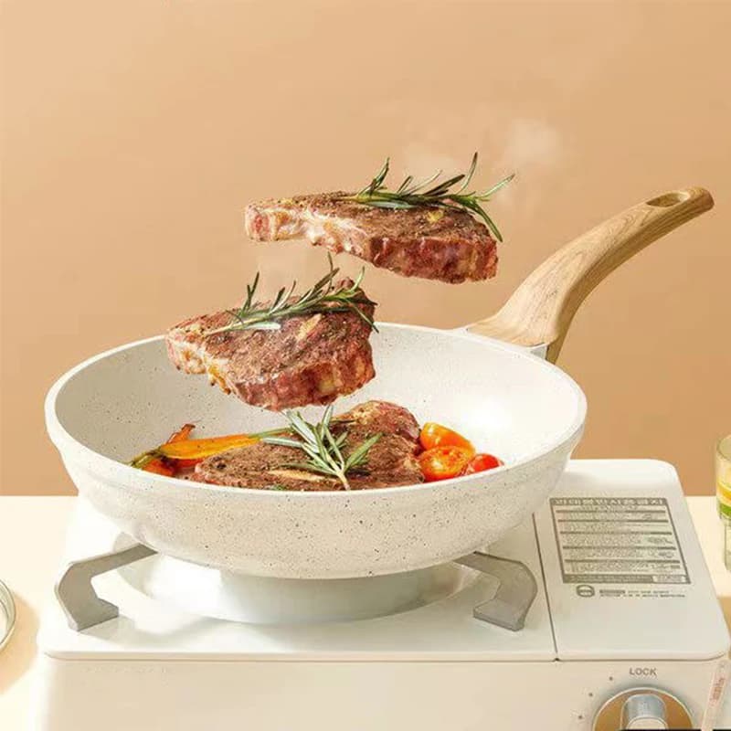 Wok Non-stick Ceramic Pot Cooker Induction Gas Stove Medical Stone Pentol Universal Steak Pots Non-stick pan