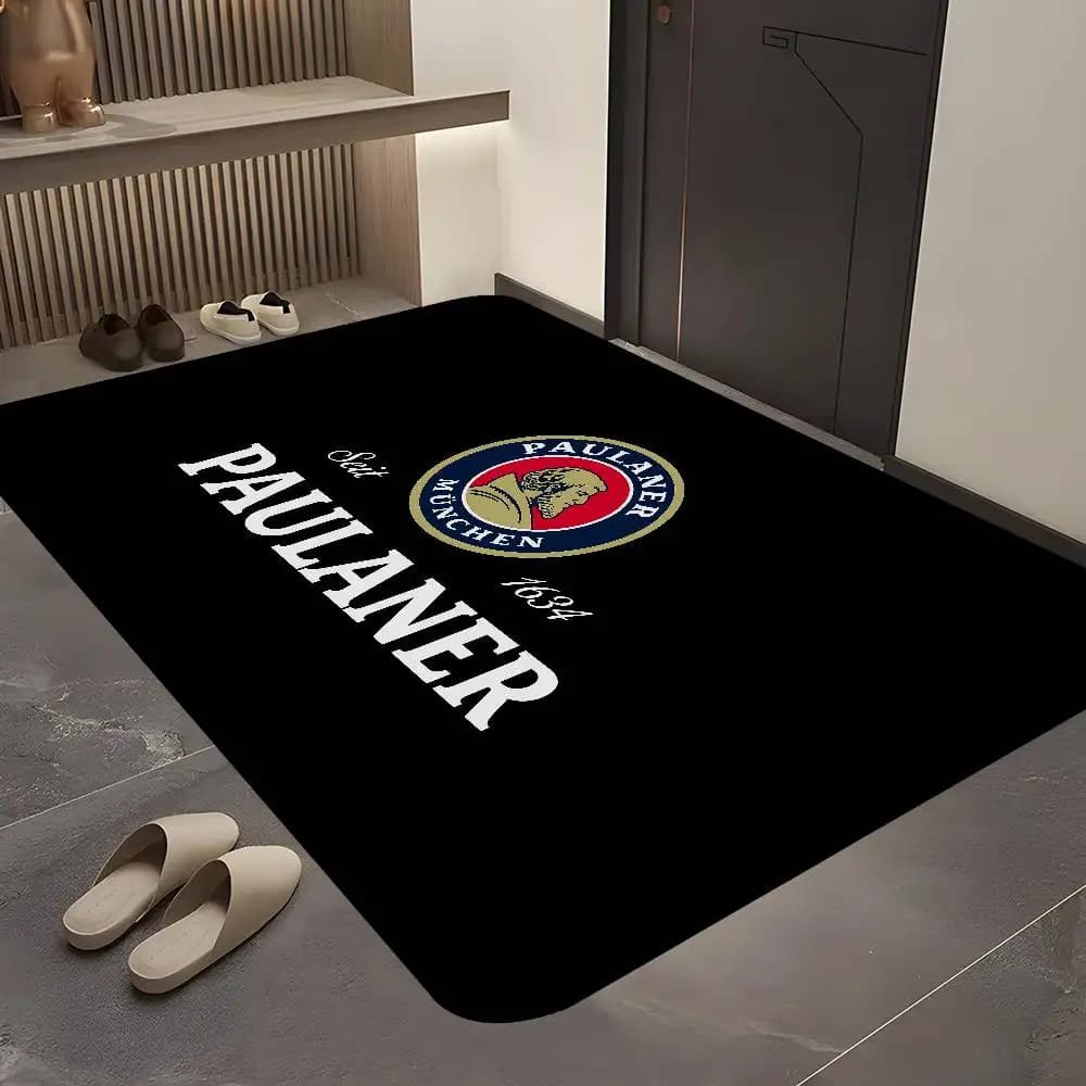 German Beer Paulaner Floor Mat Rectangle Anti-slip Home Soft Badmat Front Door Indoor Outdoor Mat Hotel Decor Mat