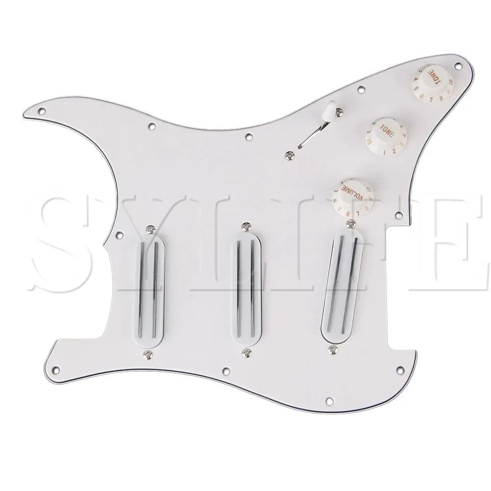 ‌ Battipenna bianco a 11 fori con pickup dual rail B500K/A500K per chitarra elettrica: controllo del tono e installazione semplice ‌