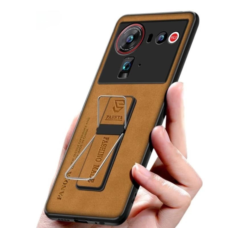 Skinlee Per ZTE Nubia Z80 Ultra Custodia in silicone con design della staffa Per ZTE Nubia Z70 Ultra Cashmere skin antiurto Involucro posteriore
