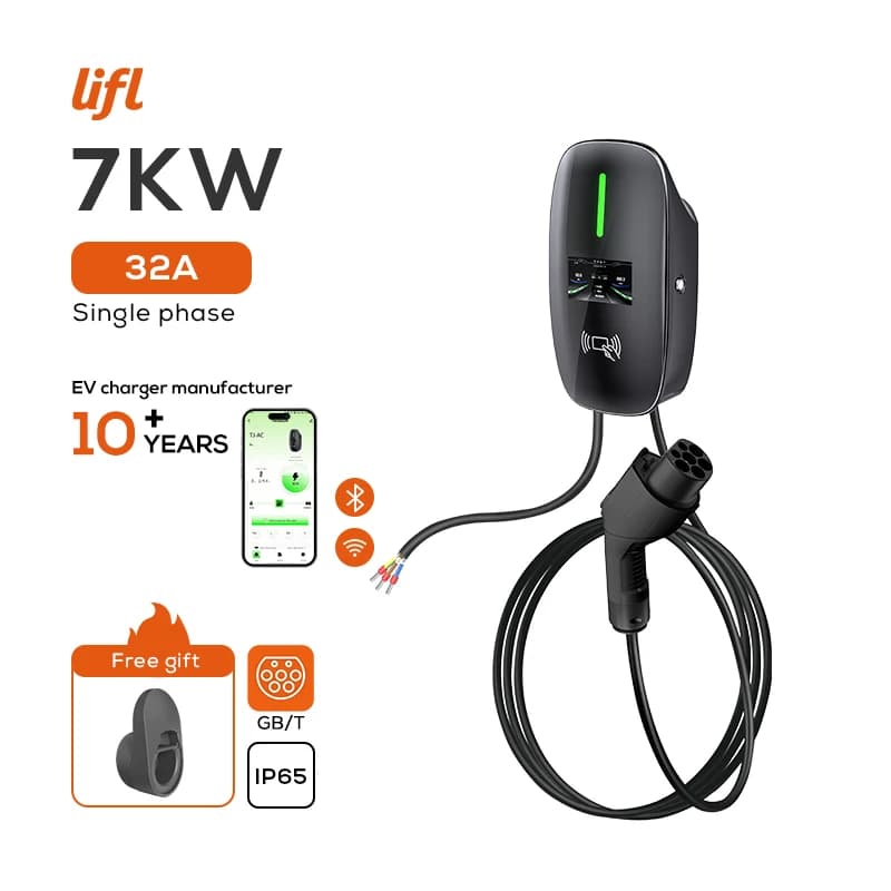 Caricatore Portatile GBT per Veicoli Elettrici 7KW 32A, Caricatore a Parete per Veicoli Elettrici 11KW