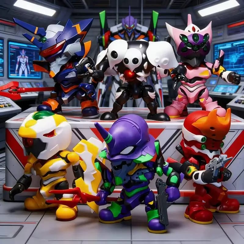 Disponibile - Originale YOLOPARK SOSKILL NEON GENESIS EVANGELION - Modellini Assemblabili Q Edition BUILD BOX SOSKILL