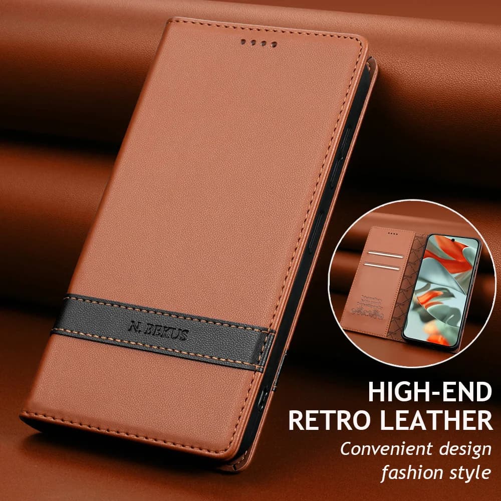 Luuxry Case RFID Wallet Funda for Xiaomi Redmi Note 15 Pro Plus 5G Flip Cover Mi Phone Redmi Note 10 11 12 13 14 15c 14c 13c 12c