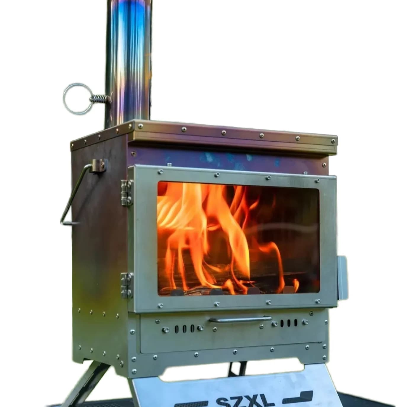 Stufa Portatile da Tenda in Acciaio Inox da 5L, a Legna, per Campeggio all'Aperto con Accessori